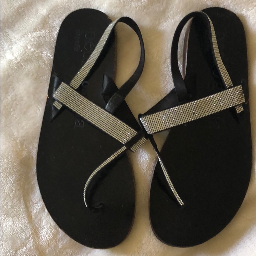 pedro garcia swarovski crystal flat sandals 36 1/2